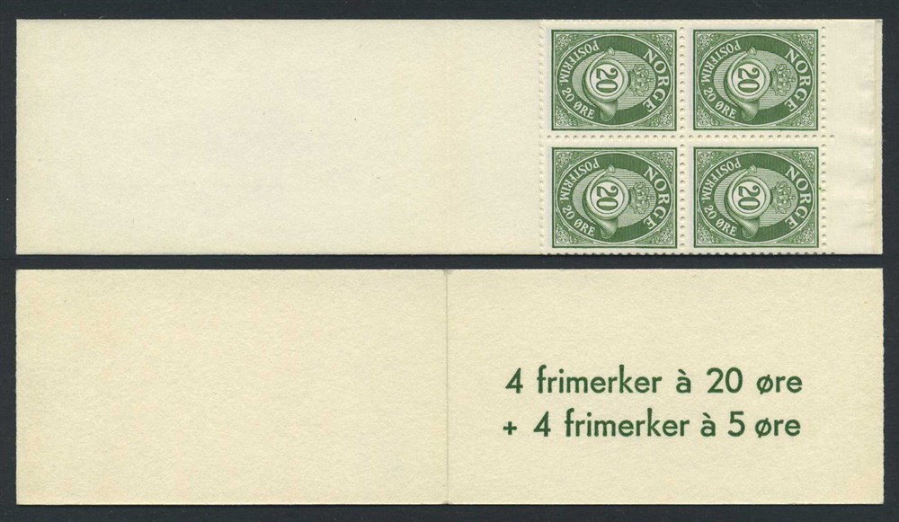 Norway vending machine booklets: AH 07 I A.  Kr.1,00, 1969. 4-blocks 5 and 20 ø