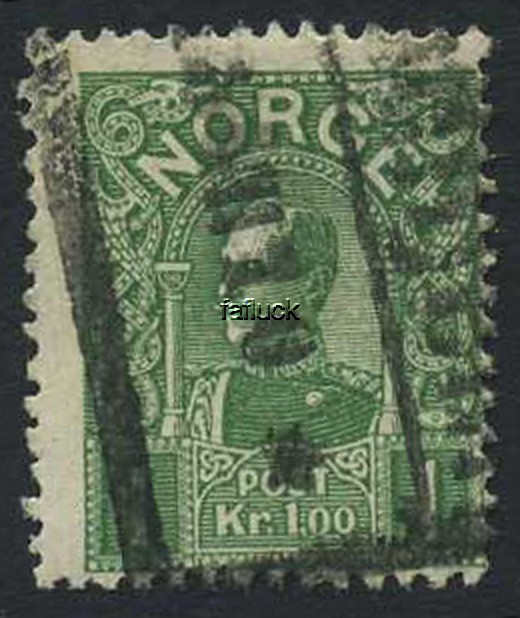 NK 0093. Parcel canc. 1910. Centered/right. Wmk.pos.3. 1,00 kr Haakon 1909.  (S