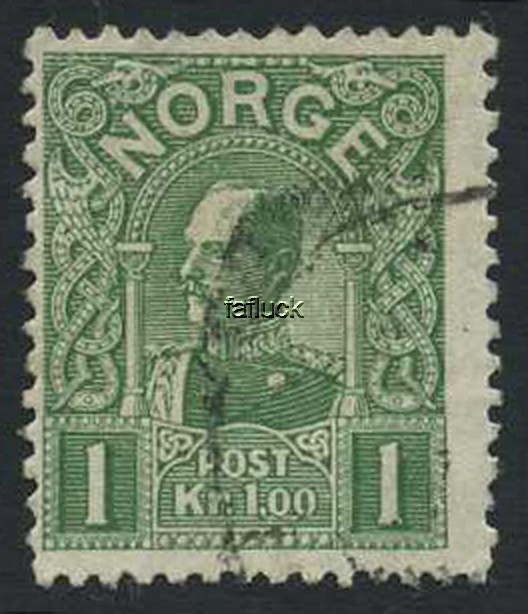 NK 0093. 1,00 kr Haakon 1909. V.f.u (SK 1025,-)