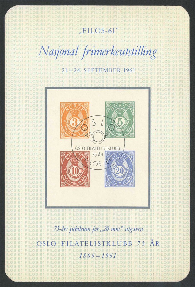 Norway official souvernir sheets: MB 03. 1961