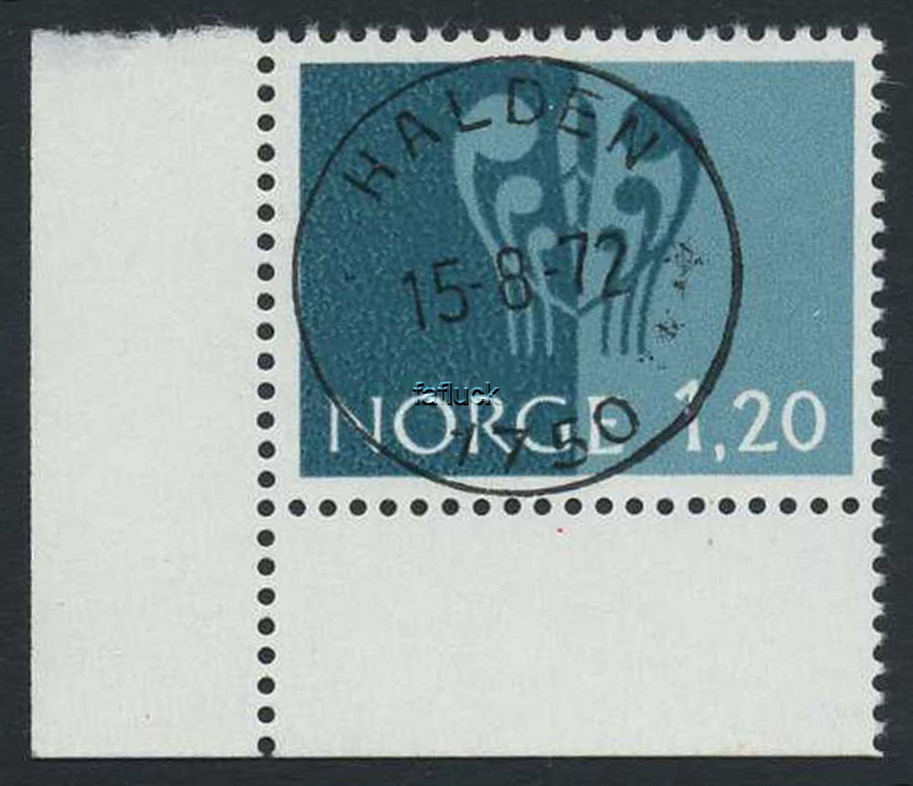 NK 0694. HALDEN/1750 - 15.8.72 (Øf). Superb canc. 1st day of issue.