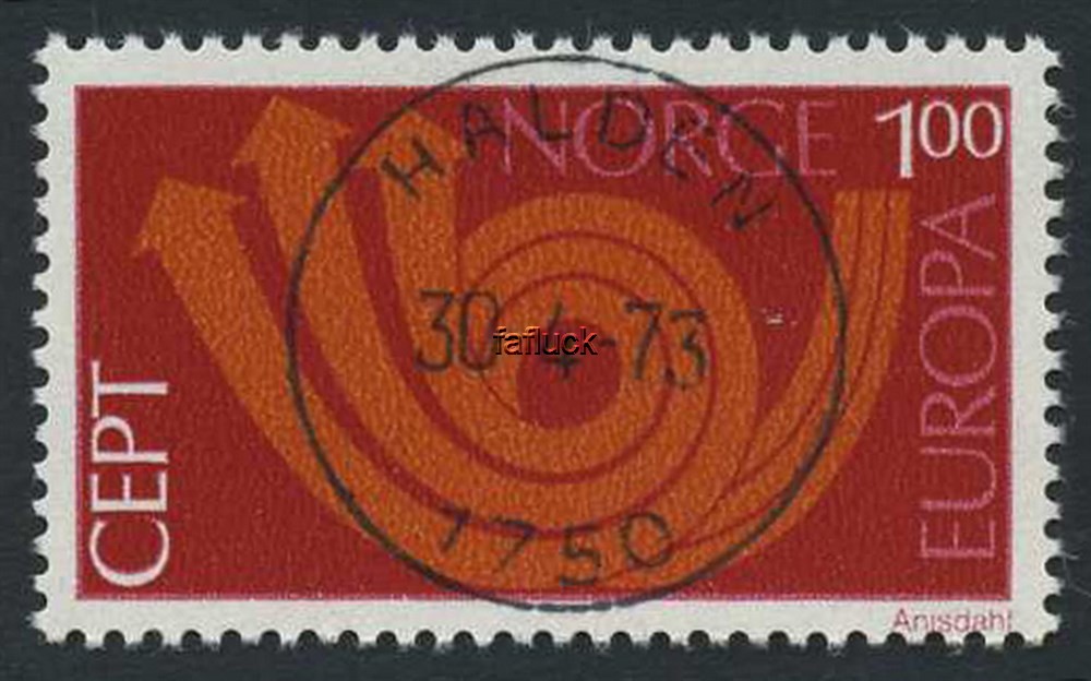 NK 0708. HALDEN/1750 - 30.4.73 (Øf). Superb canc. 1st day of issue.