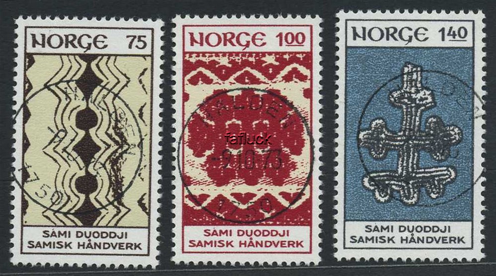 NK 0716-18. HALDEN/1750 - 6.10.73 (Øf). Set of 3 stamps with superb