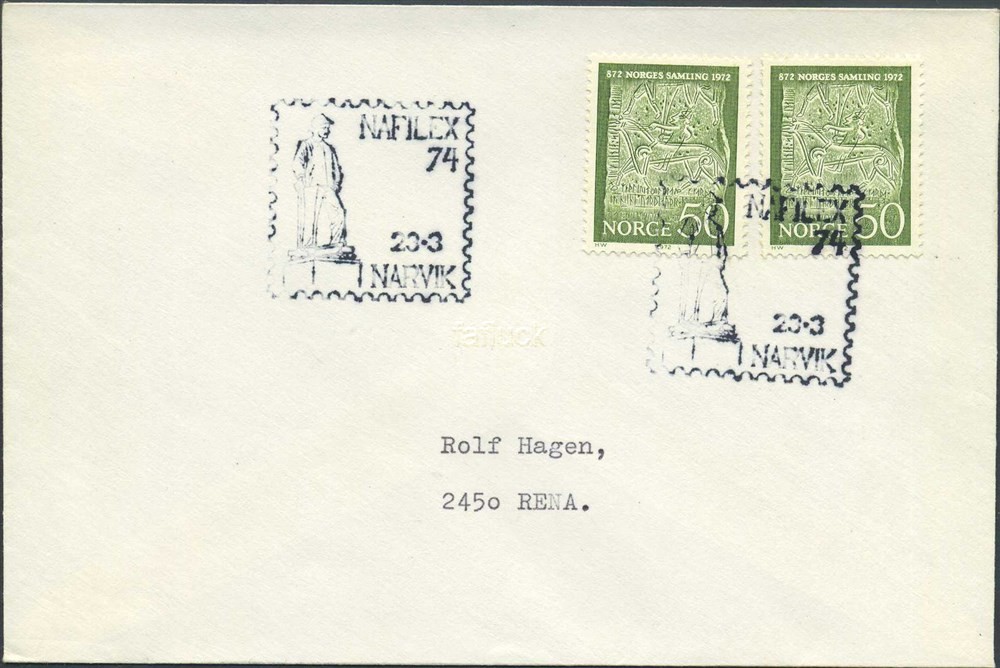 Norway Special event postmarks: 1974/02. NAFILEX 74, NARVIK.
