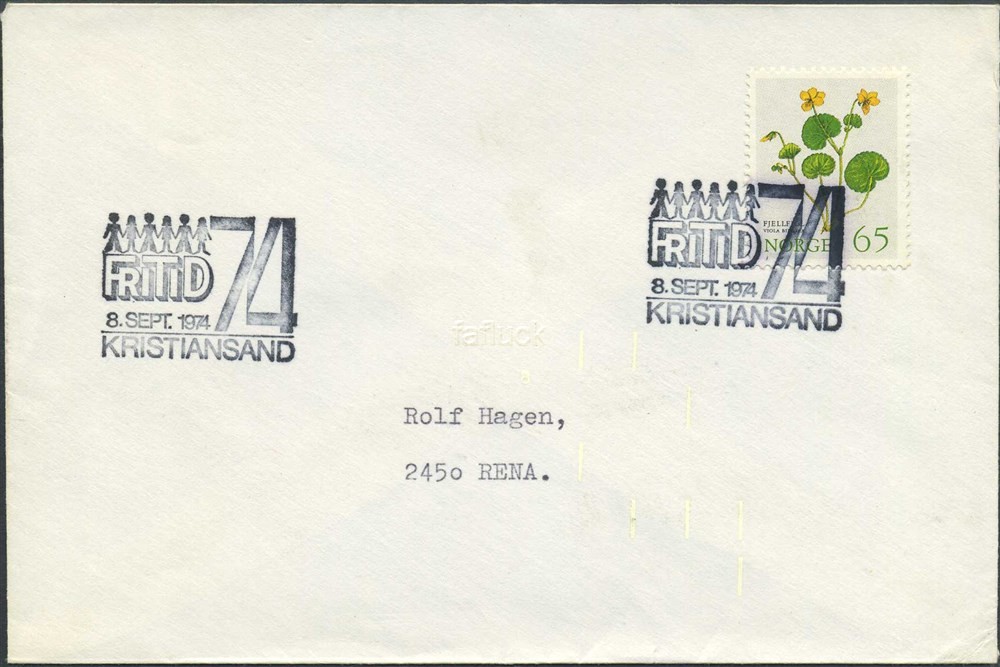 Norway Special event postmarks: 1974/37. FRITID 74, KRISTIANSAND.