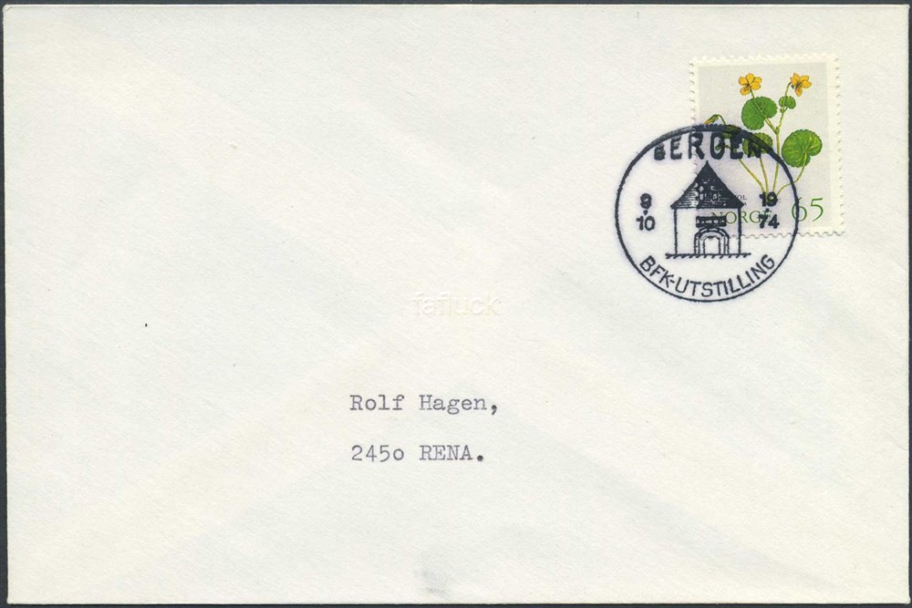 Norway Special event postmarks: 1974/45. BERGEN, B.F.K.-UTSTILLING.