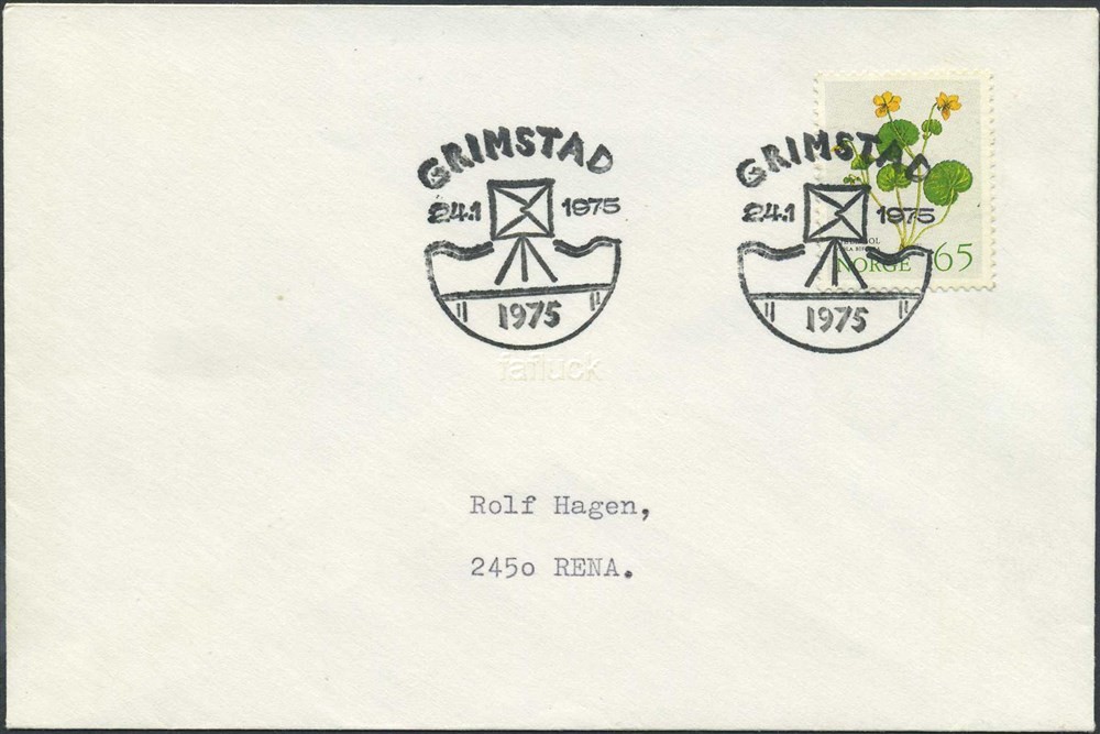 Norway Special event postmarks: 1975/01. GRIMSTAD 1975.
