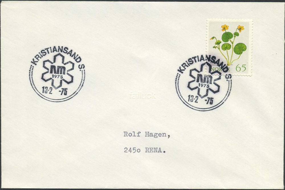 Norway Special event postmarks: 1975/03. N.M. 1975, KRISTIANSAND S.