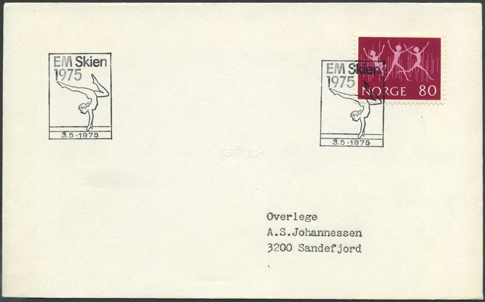 Norway Special event postmarks: 1975/09. EM SKIEN 1975.