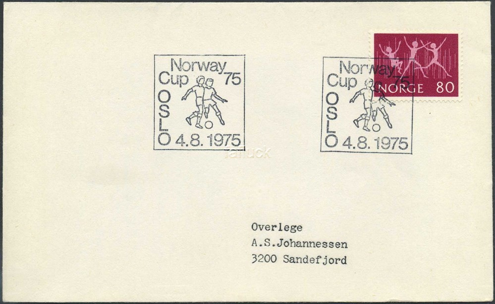 Norway Special event postmarks: 1975/35. NORWAY CUP 75, OSLO.