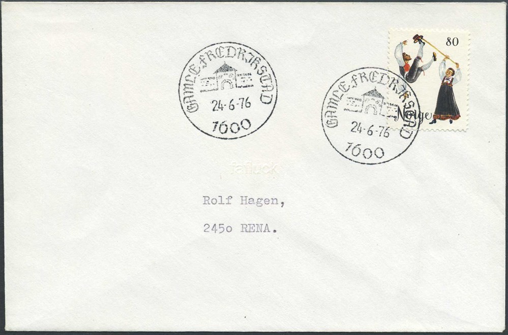 Norway Special event postmarks: 1976/10. GAMLE FREDRIKSTAD/1600.