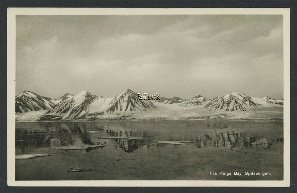 Norway Polar 07: Kings Bay. Panorama of bay and mountains taken from a distance