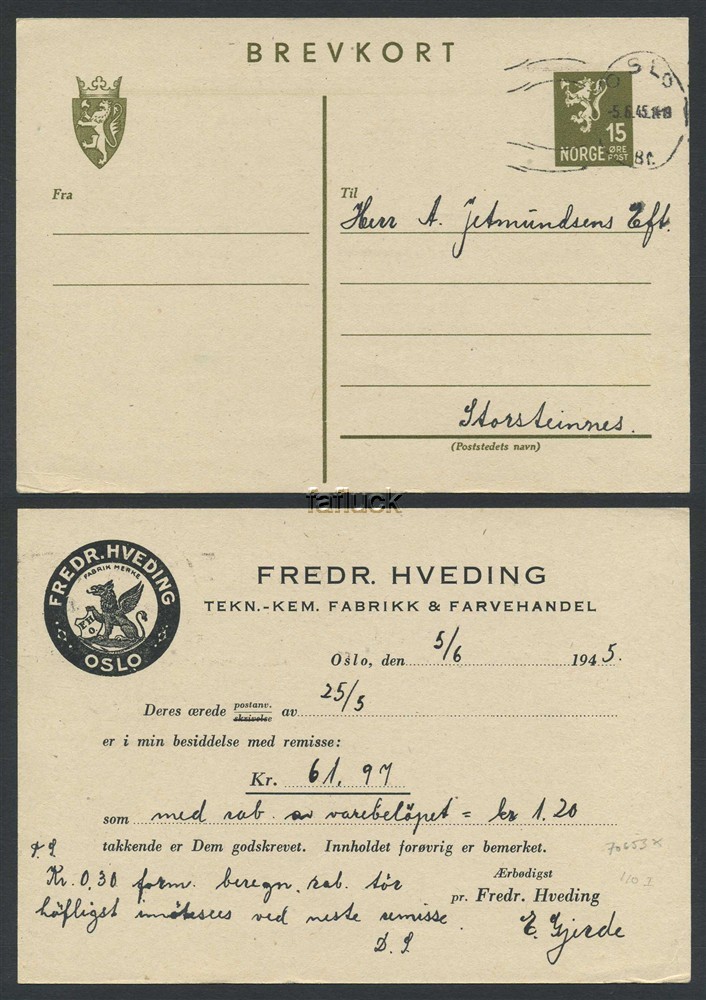 Norway stationaries: BK 110 I. Advertising for company