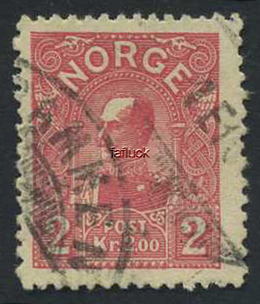 NK 0091. 2,00 kr Haakon 1907. Lightly cancelled. (SK 950,-)