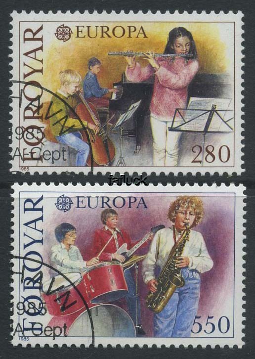 Faroe Islands stamps: 0118-19. Europe VII - European Music Year, 1985.