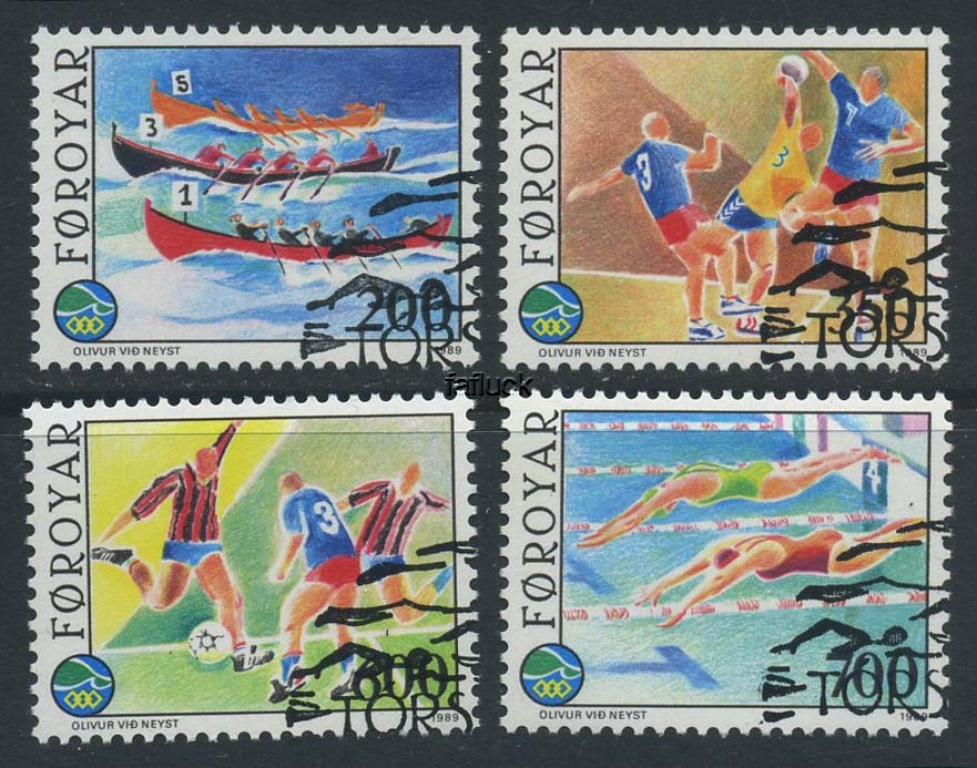 Faroe Islands stamps: 0188-91. Island games, 1989.
