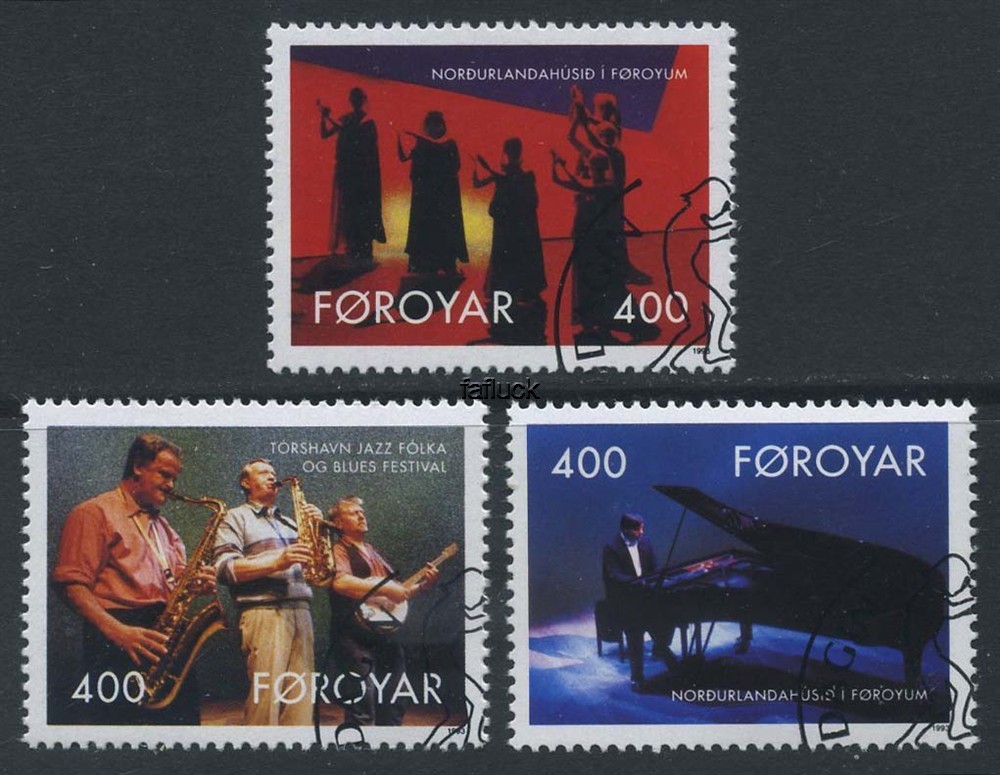 Faroe Islands stamps: 0243-45 C1. 10th anniv. Nordic House in Torshavn, 1993.