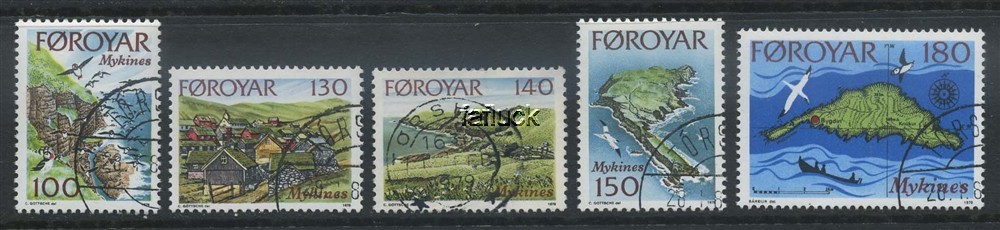 Faroe Islands stamps: 0033-37. Mykines, 1978.