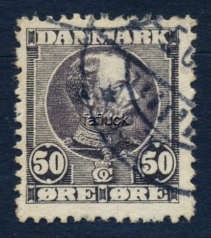 Denmark stamps: 0050. 50 øre lilac Chr. IX 1904.
