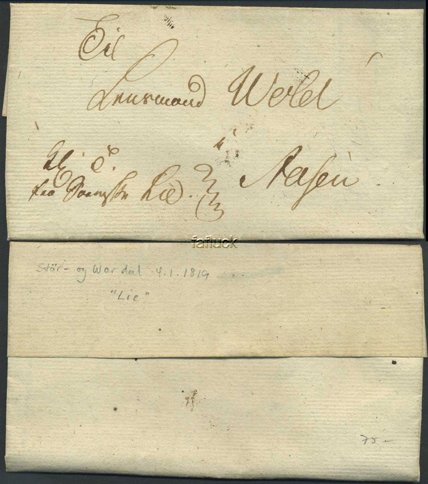 Norway old covers 02: Stør- og Wærdal 1819.01.04. Royal Official addressed to
