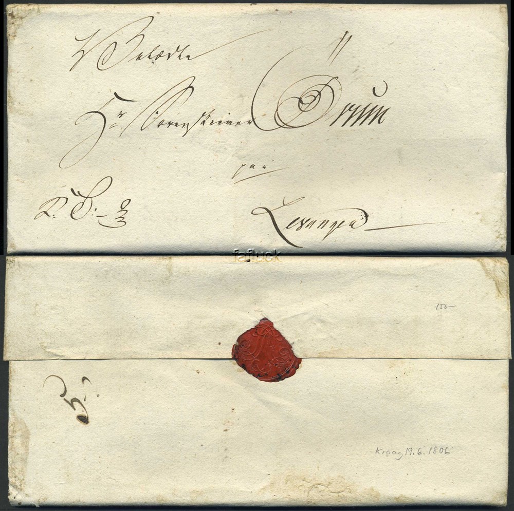 Norway old covers 02: Kraag 1806.06.19. Large Royal Official letter addressed t