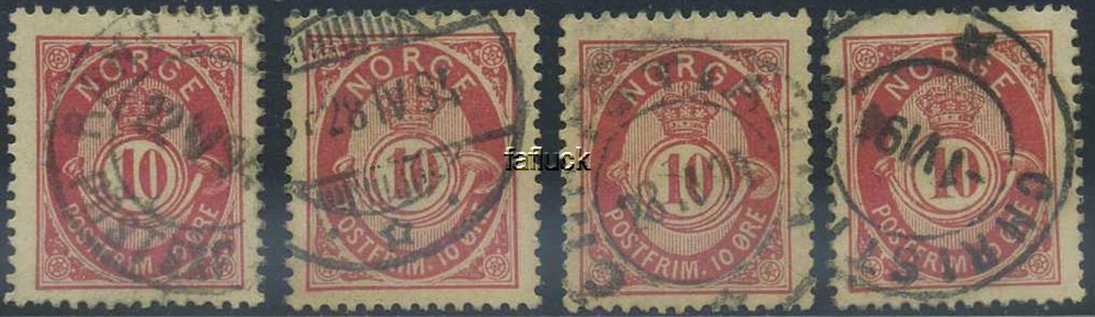 NK 0053 VIII. The four watermark positions. (SK 640,- +)