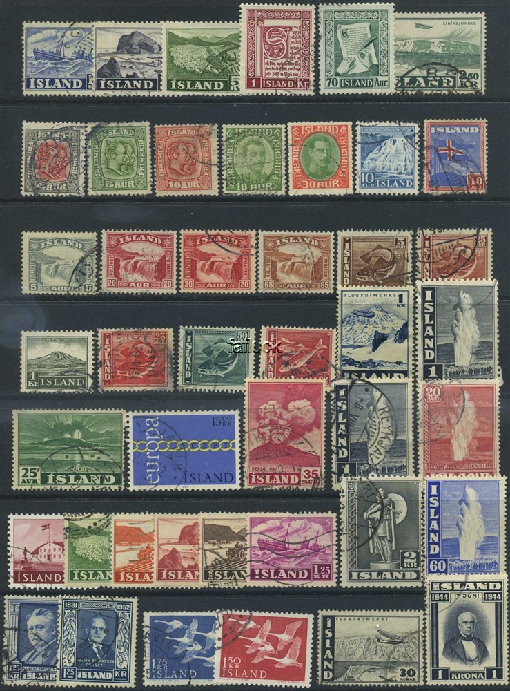 Iceland stamps: *Lot used stamps, slightly duplicated.