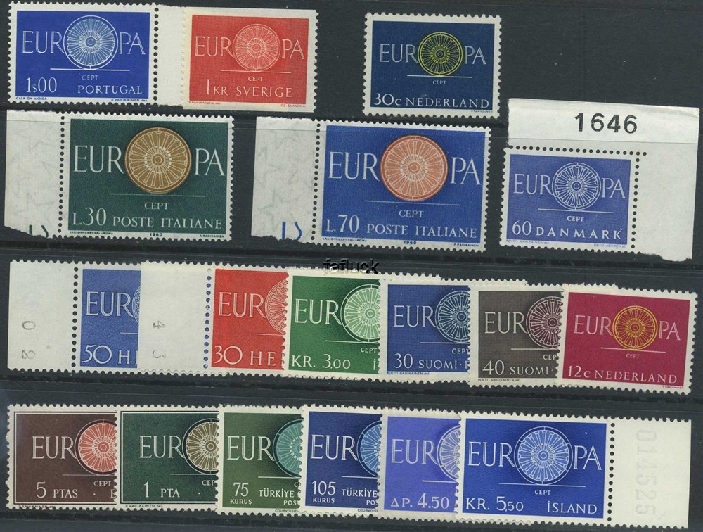 Europe CEPT: ** Group of 20 stamps 1961.