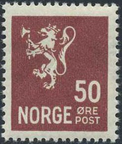 NK 0153. ** 50 øre Lion II. Superb well centered stamp. (SK 80,-+)