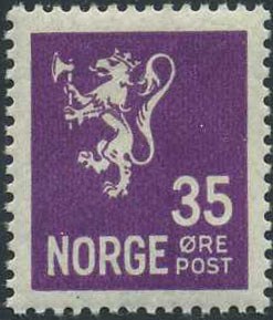 NK 0150. ** 35 øre Lion II. Superb well centered stamp. (SK 70,-+)