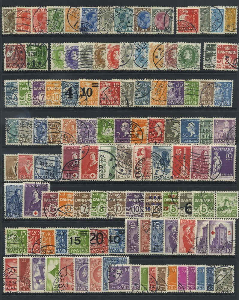 Denmark stamps: 0001/297. Collection/lot 210 stamps 1851-1947 incl. better