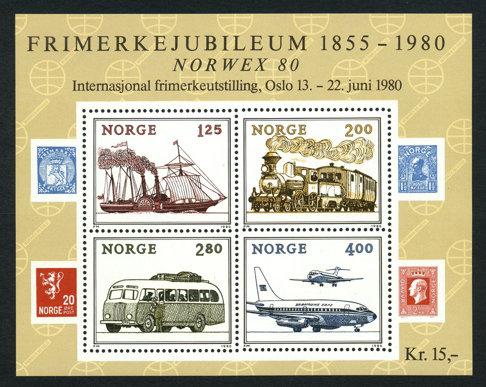 NK 0865-68. ** NORWEX 80 III, 1980.  Miniature sheet.  Mnh.