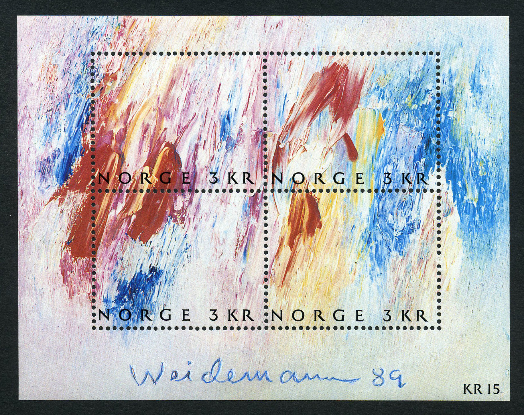 NK 1072-75 (Bl.10). ** JAKOB WEIDEMANN 1989.  Miniature sheet.