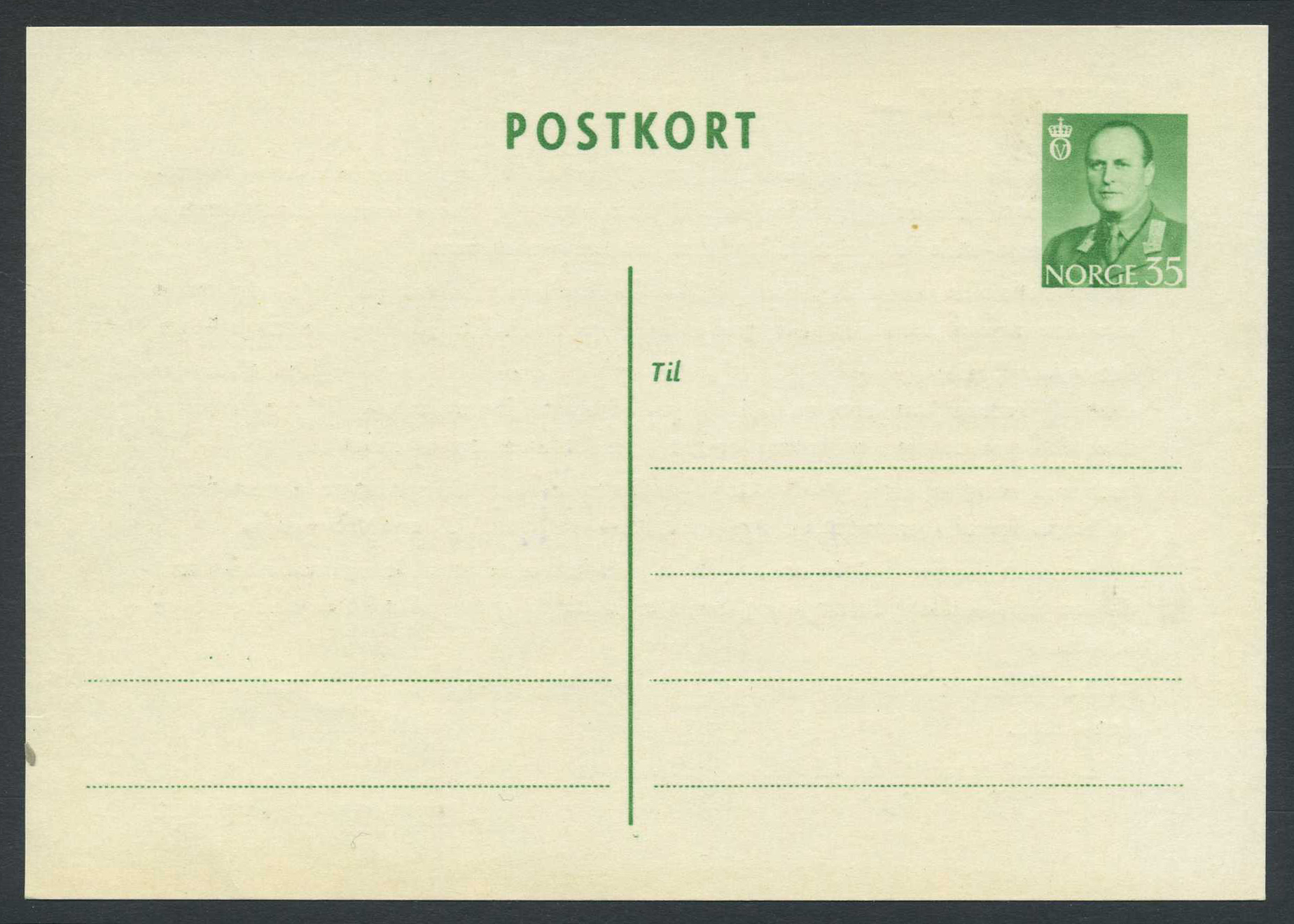 Norway stationaries: BK 133A v1. * Variety: Message from the Norwegian Post