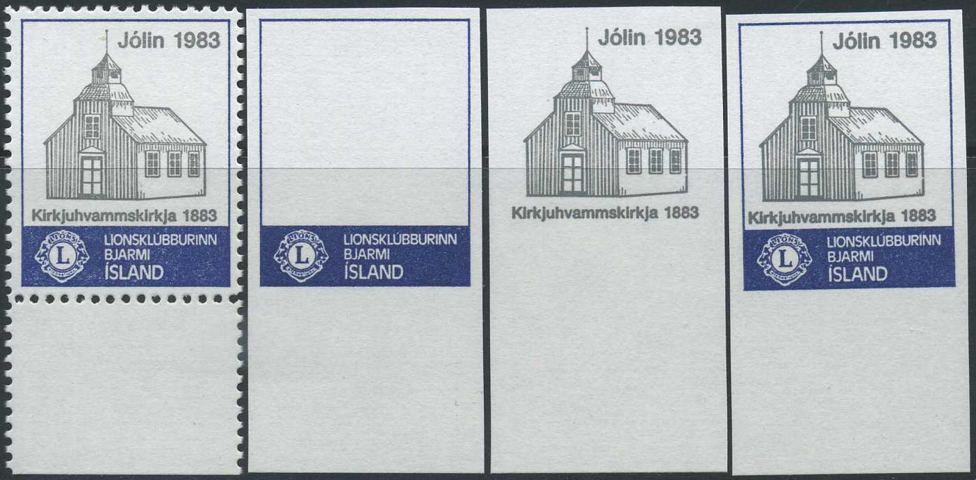 Iceland Christmas seals: Stamp club BJARMI 1983. ** Set of perf. and imperf.