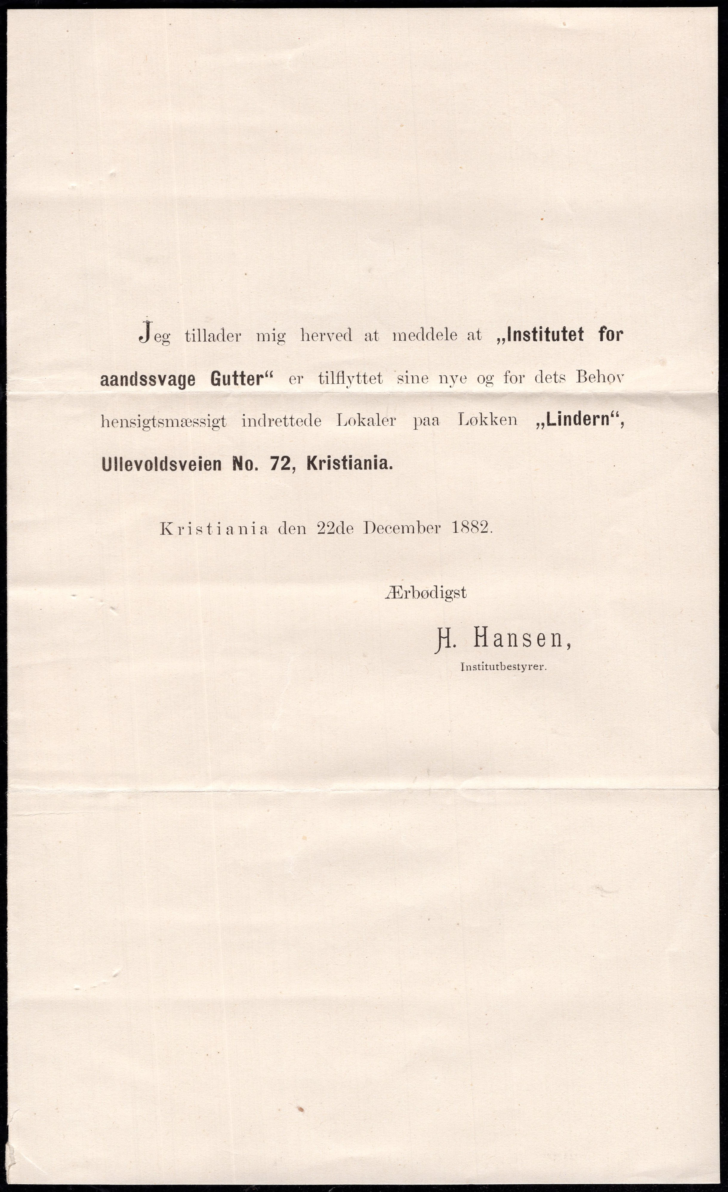 Norway covers: NK 0023. CHRISTIANIA 10 8 83.