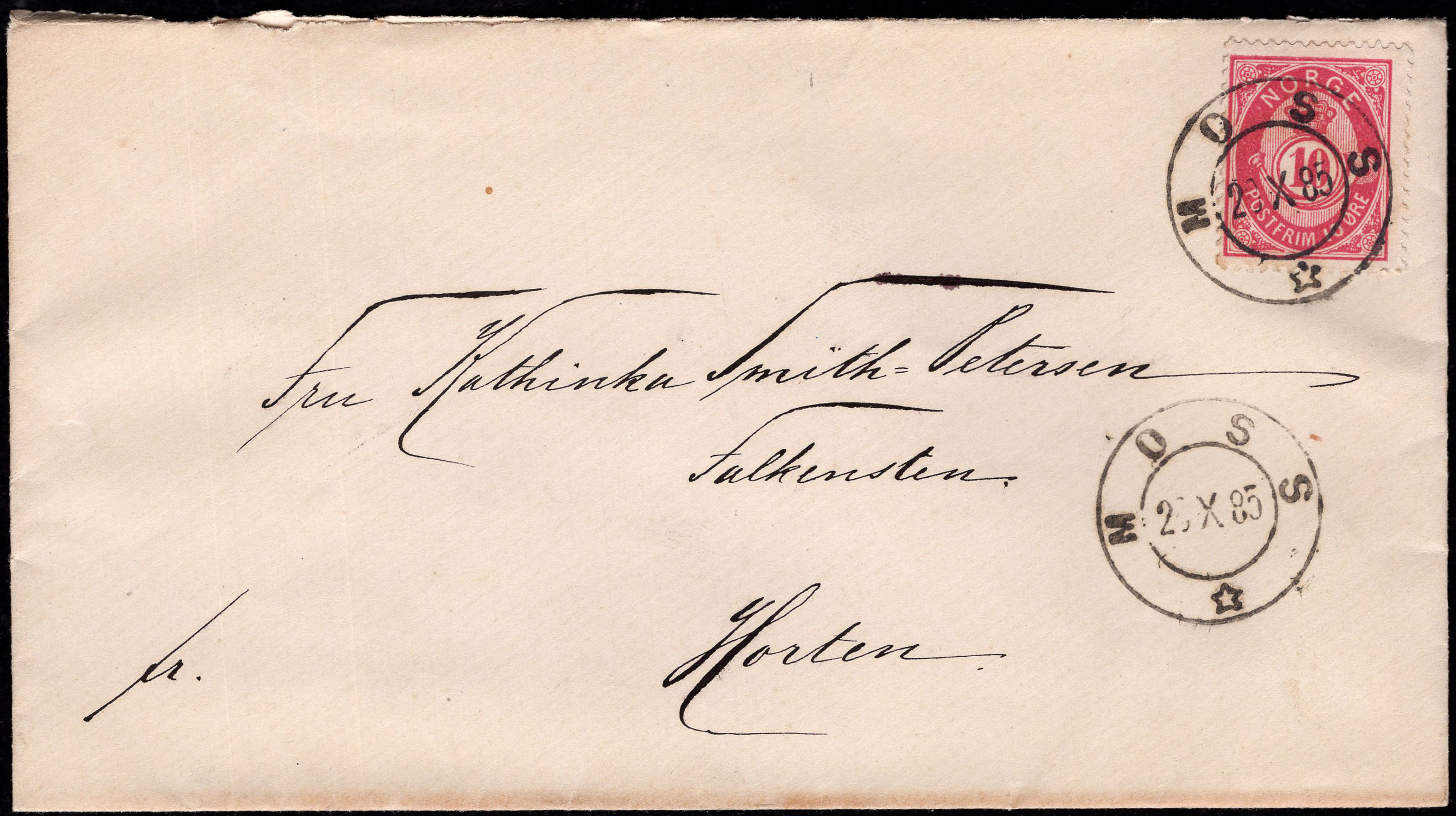 Norway covers: NK 0043b. MOSS 29 X 85. Envelope