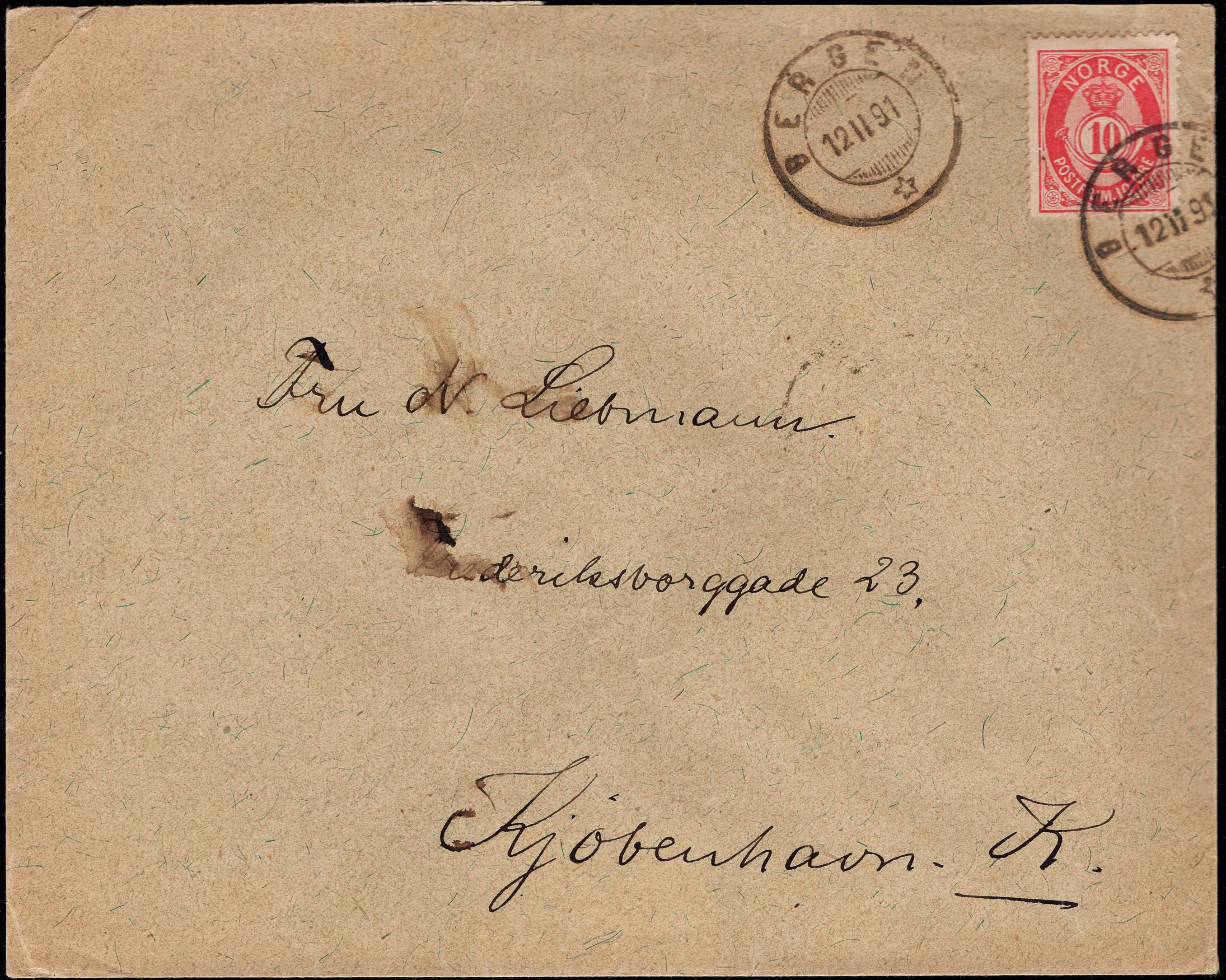 Norway covers: NK 0053 IV. BERGEN 12 II 91. Envelope