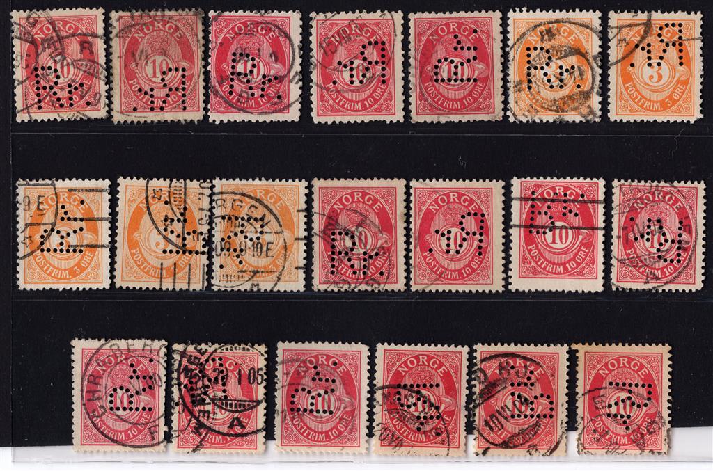 R r. (t.1, Bergen) (st.1-3, 5-8). Lott 20 antikvamerker med f. stillinger