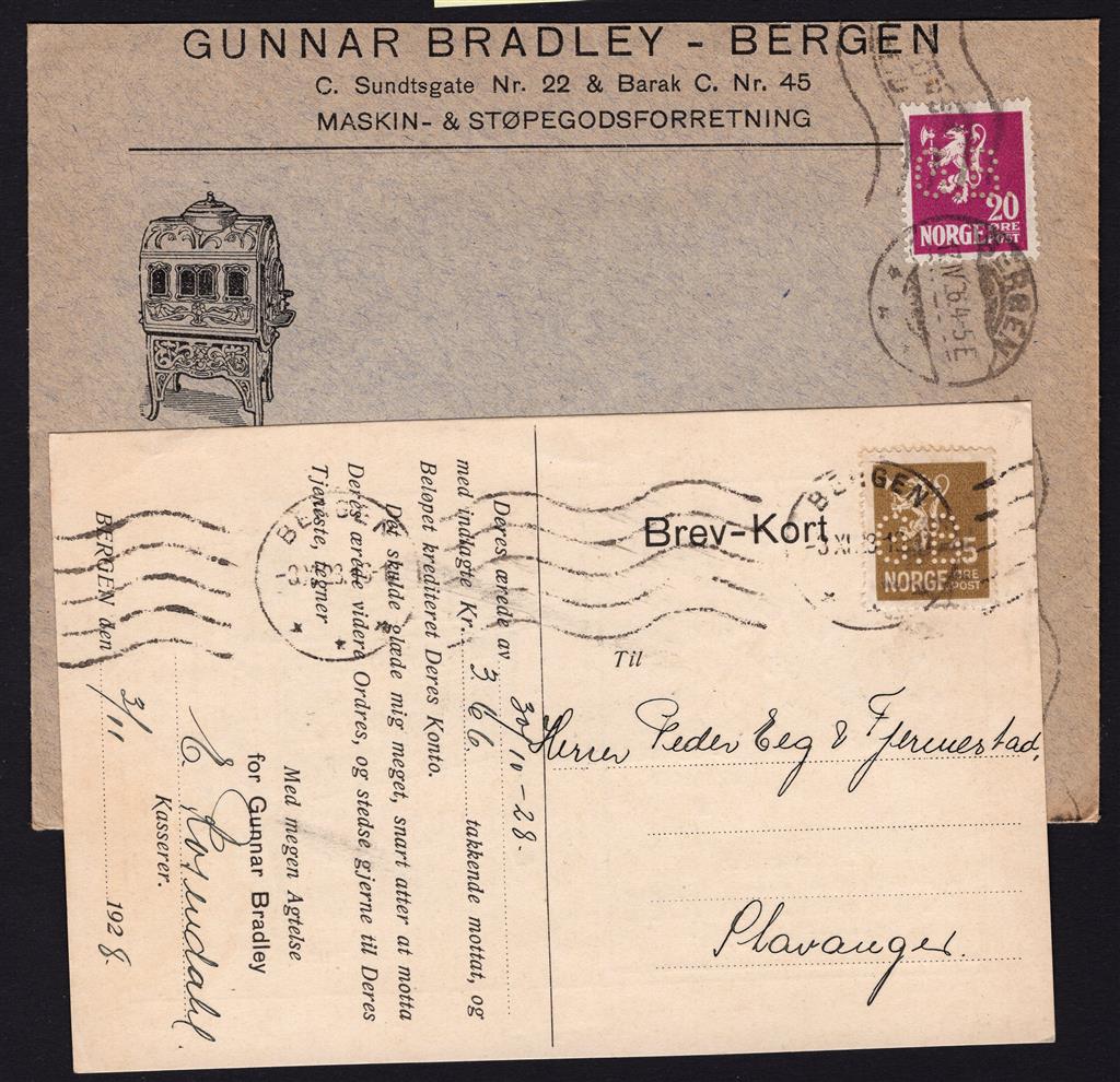 G. B. (lille) (st.1). To flotte reklamekonvolutter / brevkort,