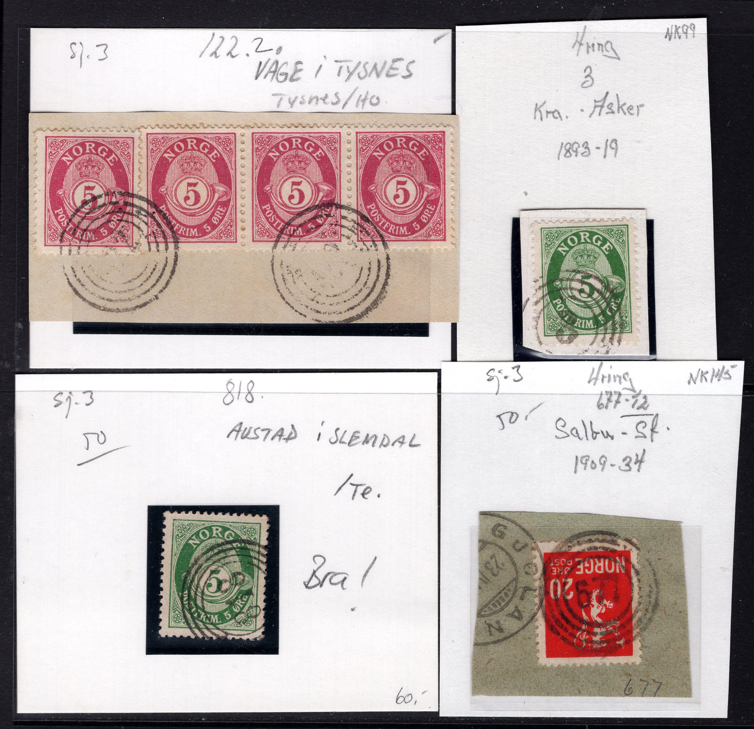 Lott fire enheter med 4-rings nummerstempel: