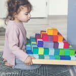 Grimm's Large Stepped Pyramid Wooden Math Blocks