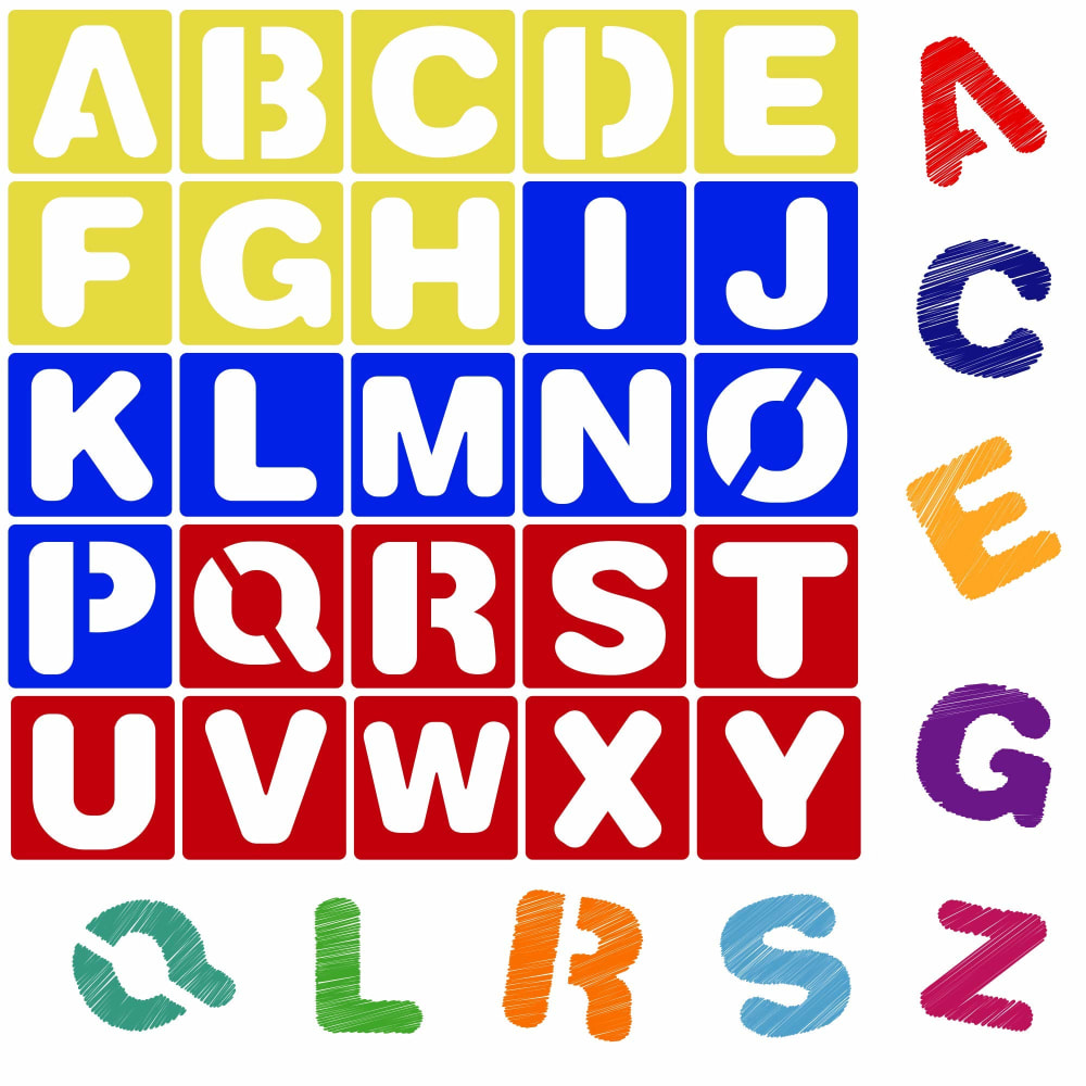 Karty Alphabet Letter Stencil Set for Kids and Adults, Painting, Lettering  and Drawing Templates, Large Plastic ABC Stencils for Protest Posters,  Arts and Crafts Projects (8 Inch)