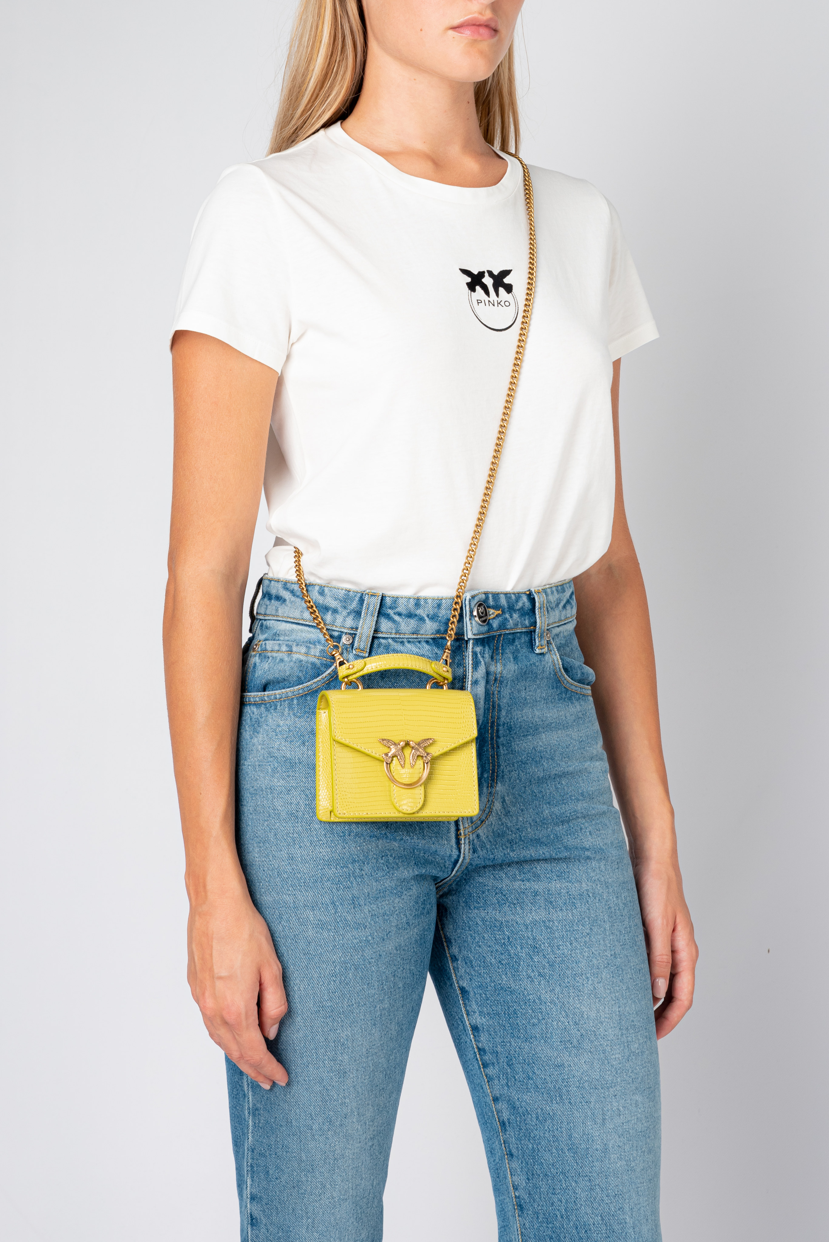 Micro&nbsp;Love Bag Top Handle Lizard - Green - large | Pinko 