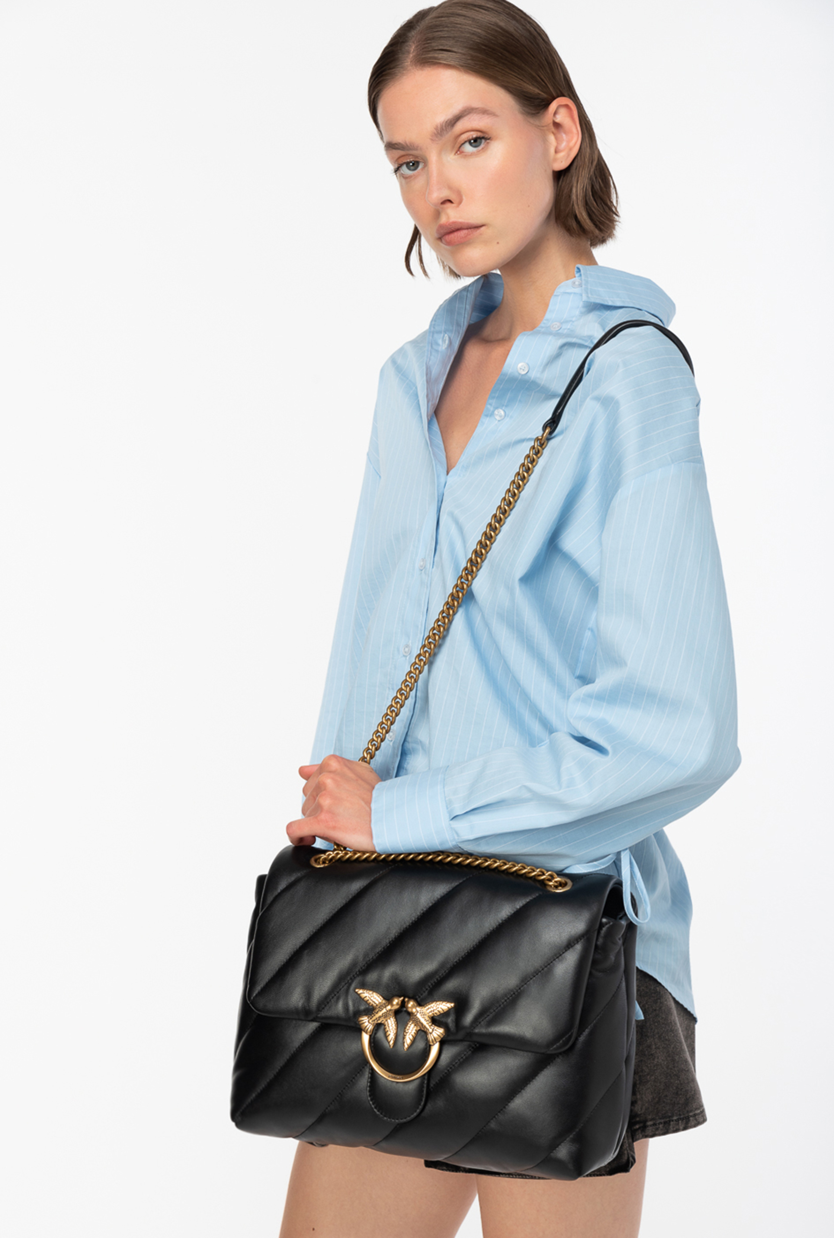 PINKO: Bolso de hombro para mujer, Negro  Bolso De Hombro Pinko 100037A0F2  en línea en