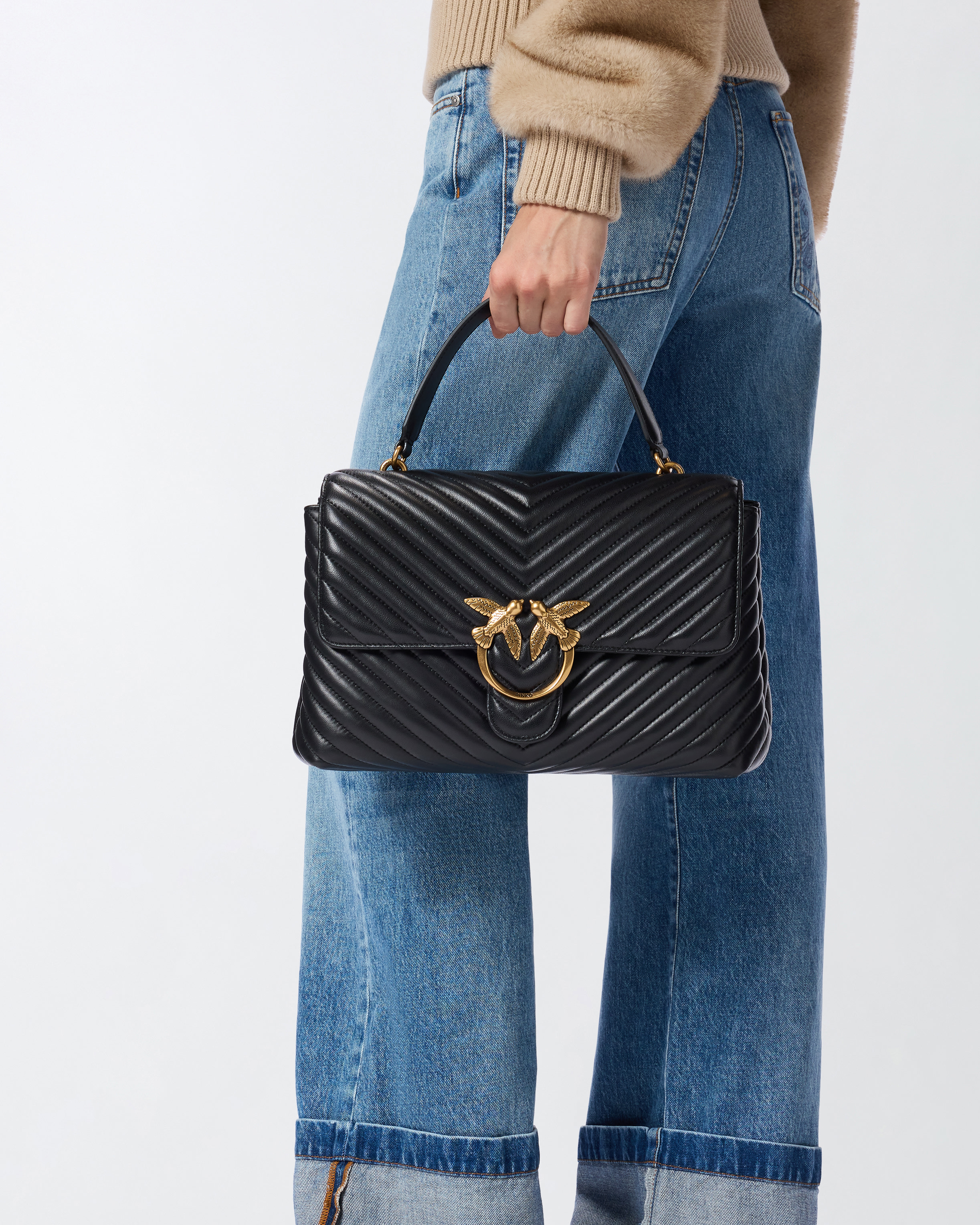 トートバッグ PINKO 'Love Lady Puff Classic' handbag (100043A0GK L84Q) PINKO BAG - CLASSIC LADY LOVE BAG PUFF CHEVRON 