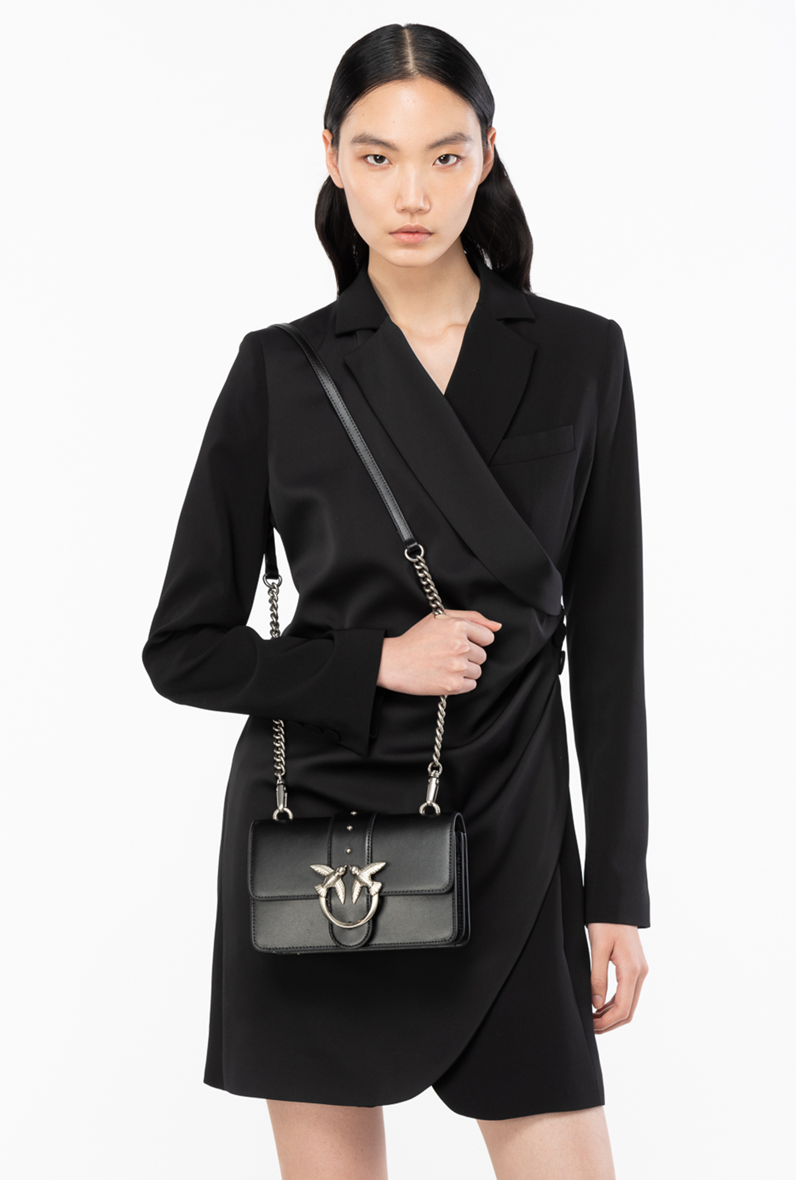 Pinko Mini Love Bag One Simply In Black-old Silver
