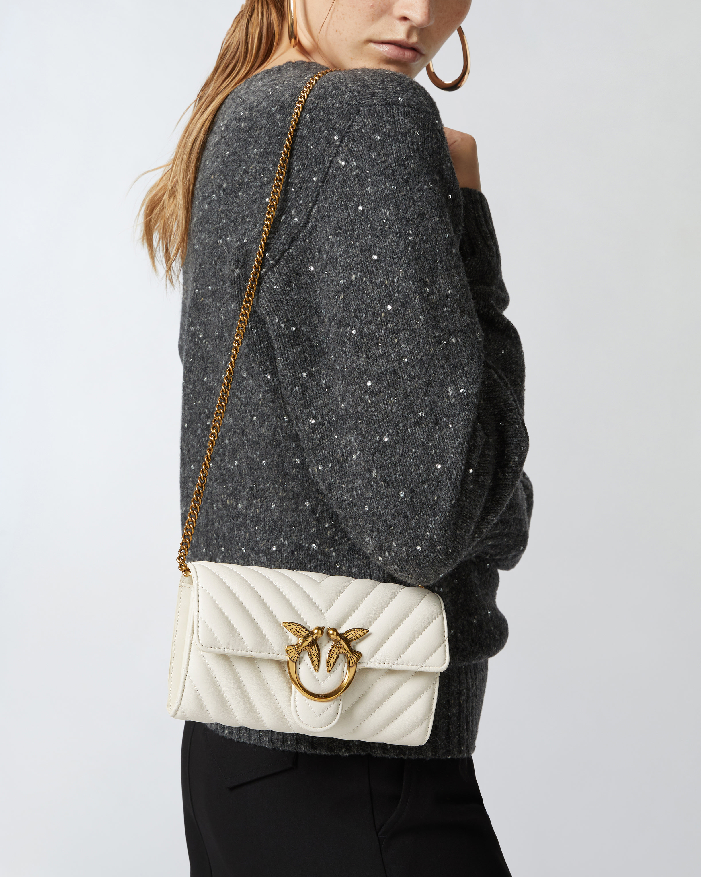 Portafoglio Love Bag One Wallet Chevron - Bianco - large