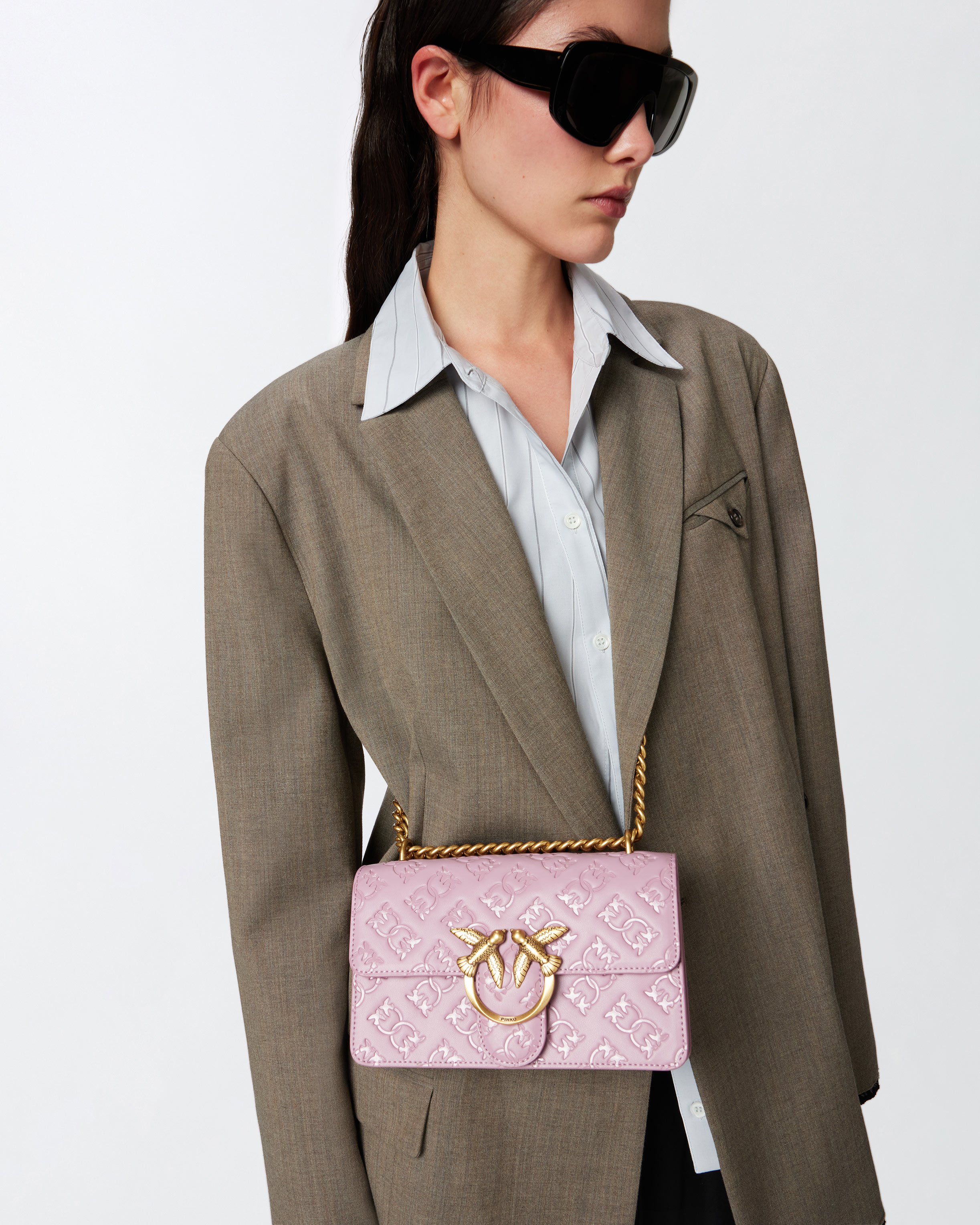 ショルダーバッグ・ポシェット PINKO Woman Crossbody bags Violet 100074A0F1 N46Q Pinko Woman Mini Love Bag with Logo Pattern 100074 A1YB N46Q