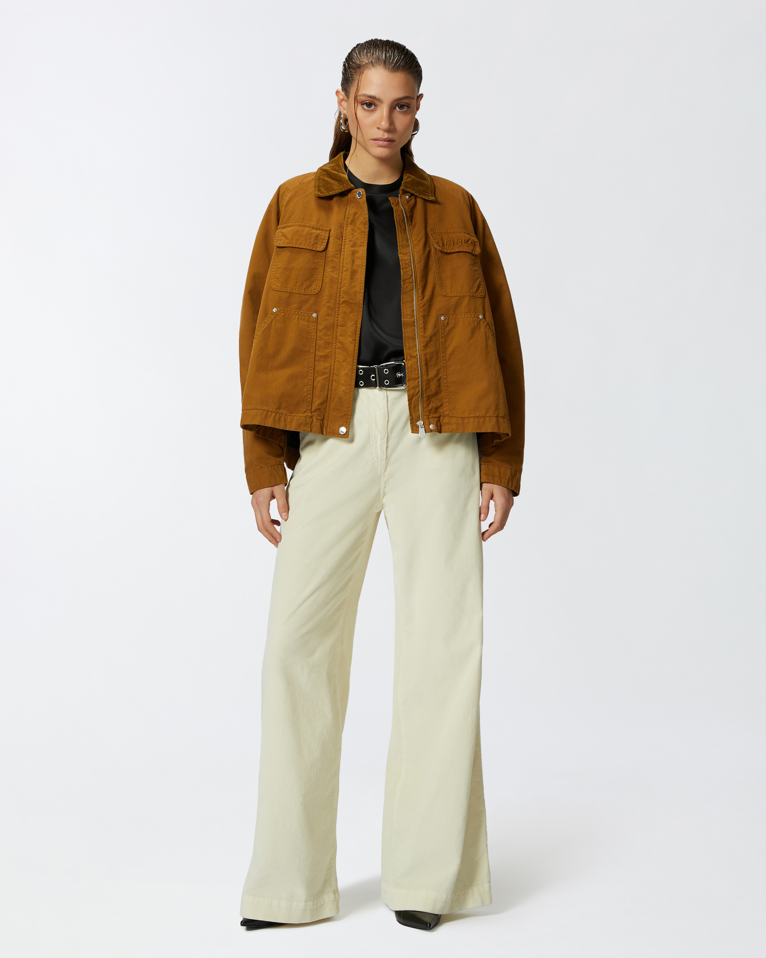 Silk-blend short-sleeved blouse 1